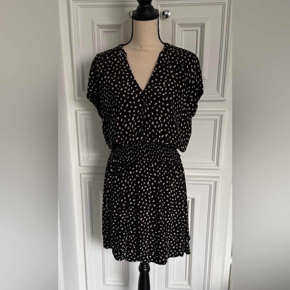 Rails Black and White above the knee Dress with Dolman Sleeves